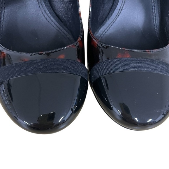 Tory Burch Tortoise Shell Patent Leather Mary Jane Criss Cross Pumps Size 8 - Picture 3 of 6